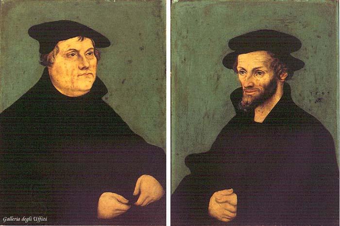 CRANACH, Lucas the Elder Portraits of Martin Luther and Philipp Melanchthon y China oil painting art